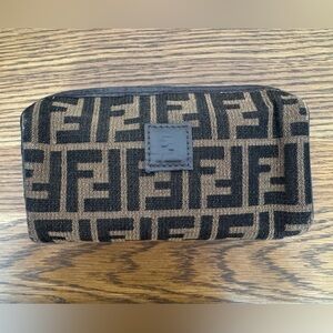 Fendi FF Zuchino Brown Accessories Pouch